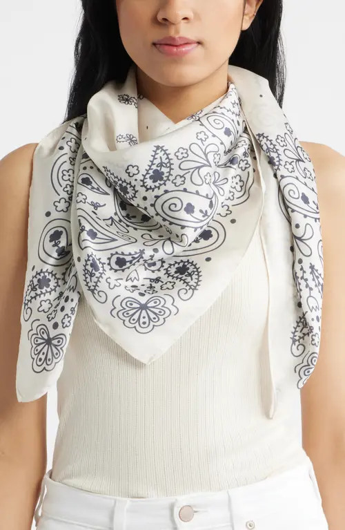 Treasure & Bond Oversize Square Satin Scarf in Ivory at Nordstrom | Nordstrom