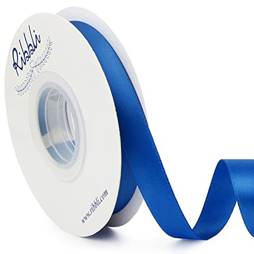 Ribbli Royal Blue Double Faced Satin Ribbon,1/2” x Continuous 25 Yards,Use for Craft Bows Bouquet, Gift Wrapping, Wedding Decoration, Floral Arrangement | Amazon (US)
