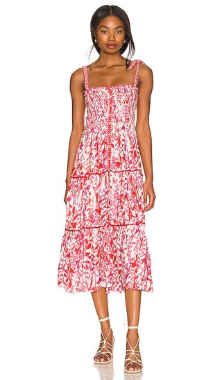Triny Midi Dress in Pink Esterel | Revolve Clothing (Global)