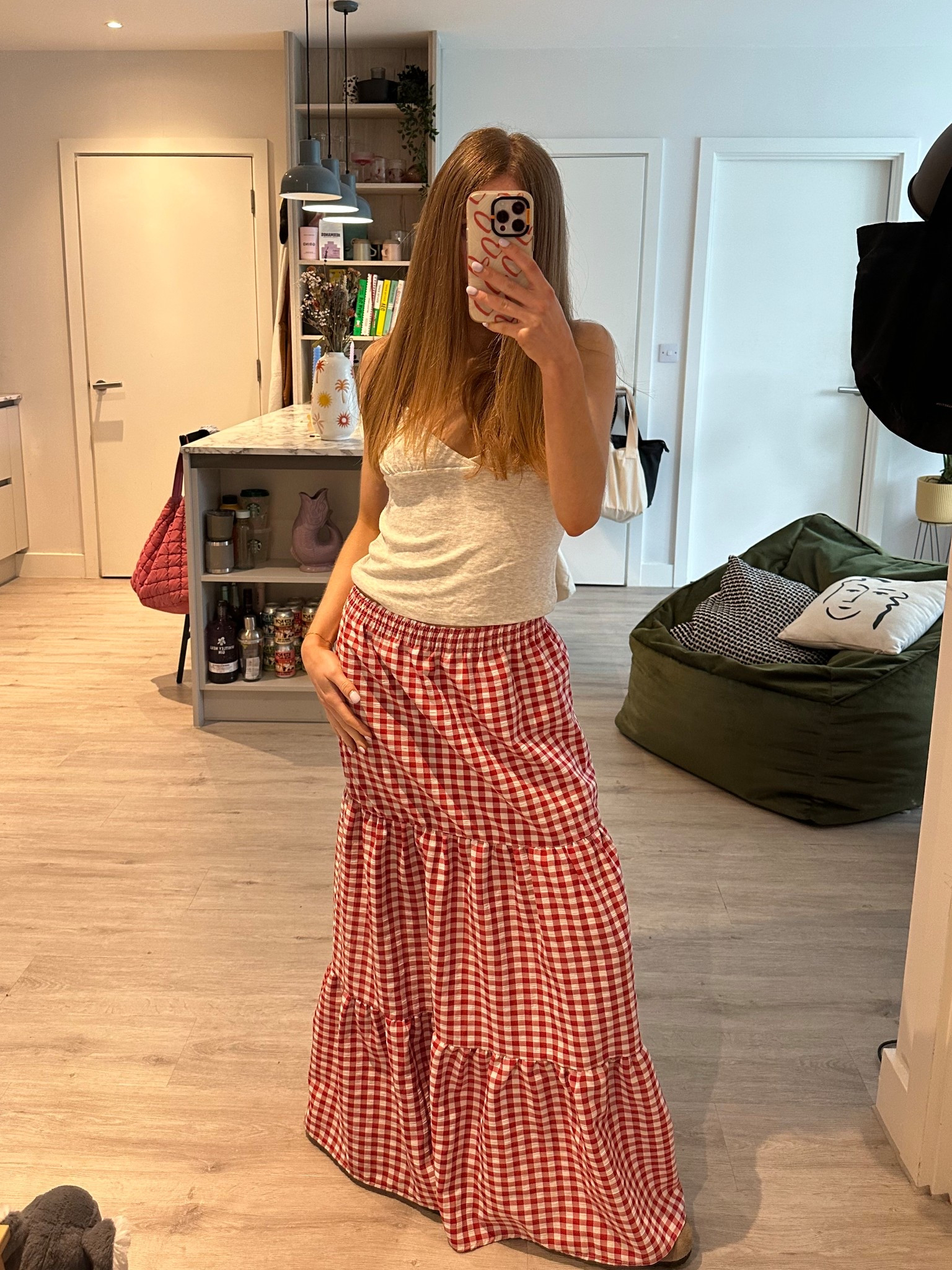 tiered gingham maxi skirt and grey camo top 

#LTKspring #LTKuk #LTKsummer
