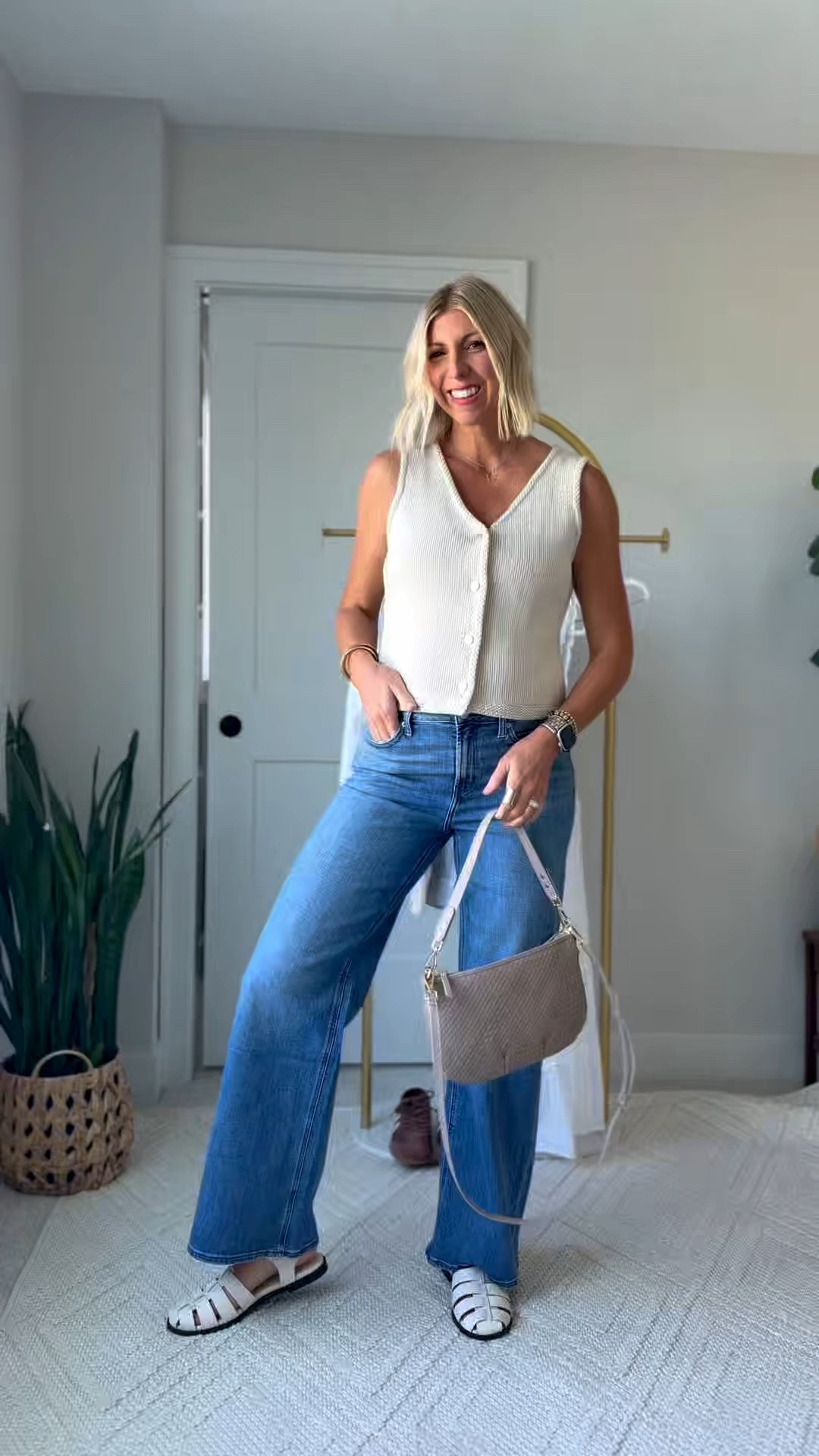 Summer outfit Inspo! *wearing a size 30, in the 32” length in the Quince wide leg jeans. I’m 5’10” and 21 weeks pregnant. These fit  true to size, are flattering mid-rise and have great stretch.

#LTKSeasonal #LTKOver40 #LTKootd