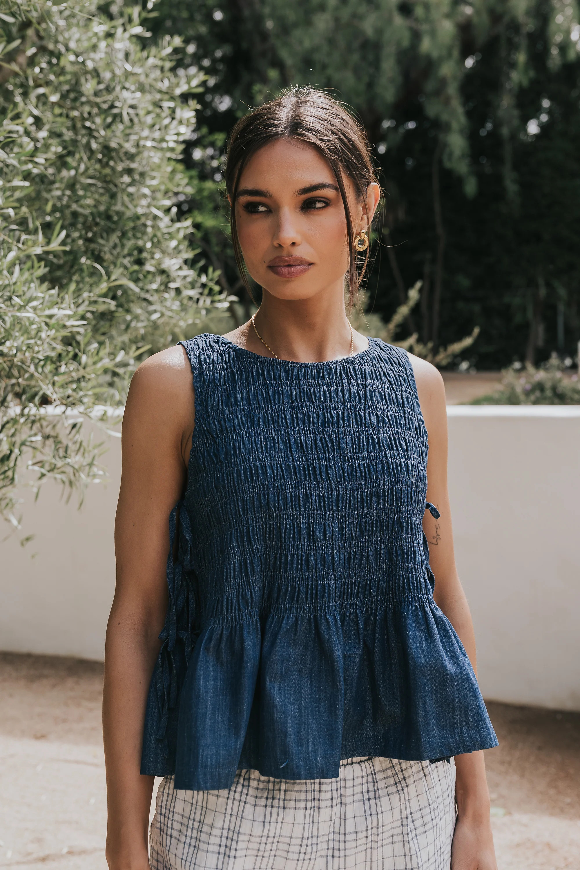 Jeremy Smocked Blouse in Denim | Böhme US