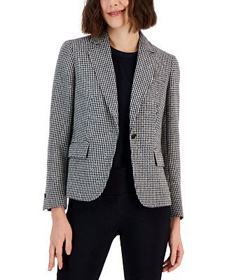 Anne Klein Women's Metallic Tweed One-Button Jacket & Reviews - Jackets & Blazers - Women - Macy'... | Macys (US)
