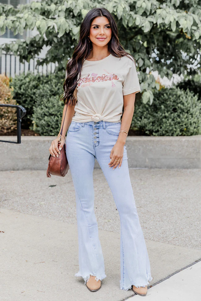 Neutral Teacher Floral Soft Cream Graphic Tee | Pink Lily