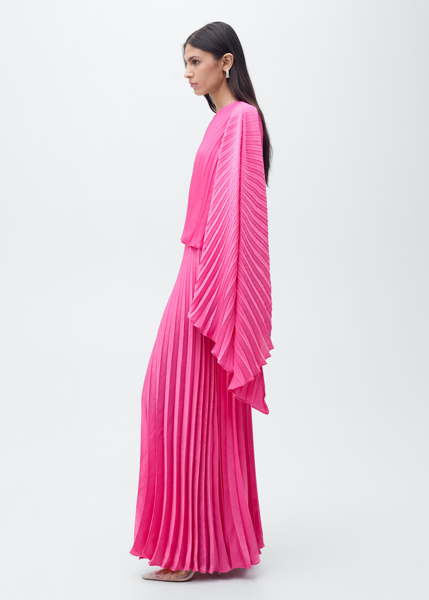 Long flared cape dress - Women | MANGO United Kingdom | MANGO (UK)
