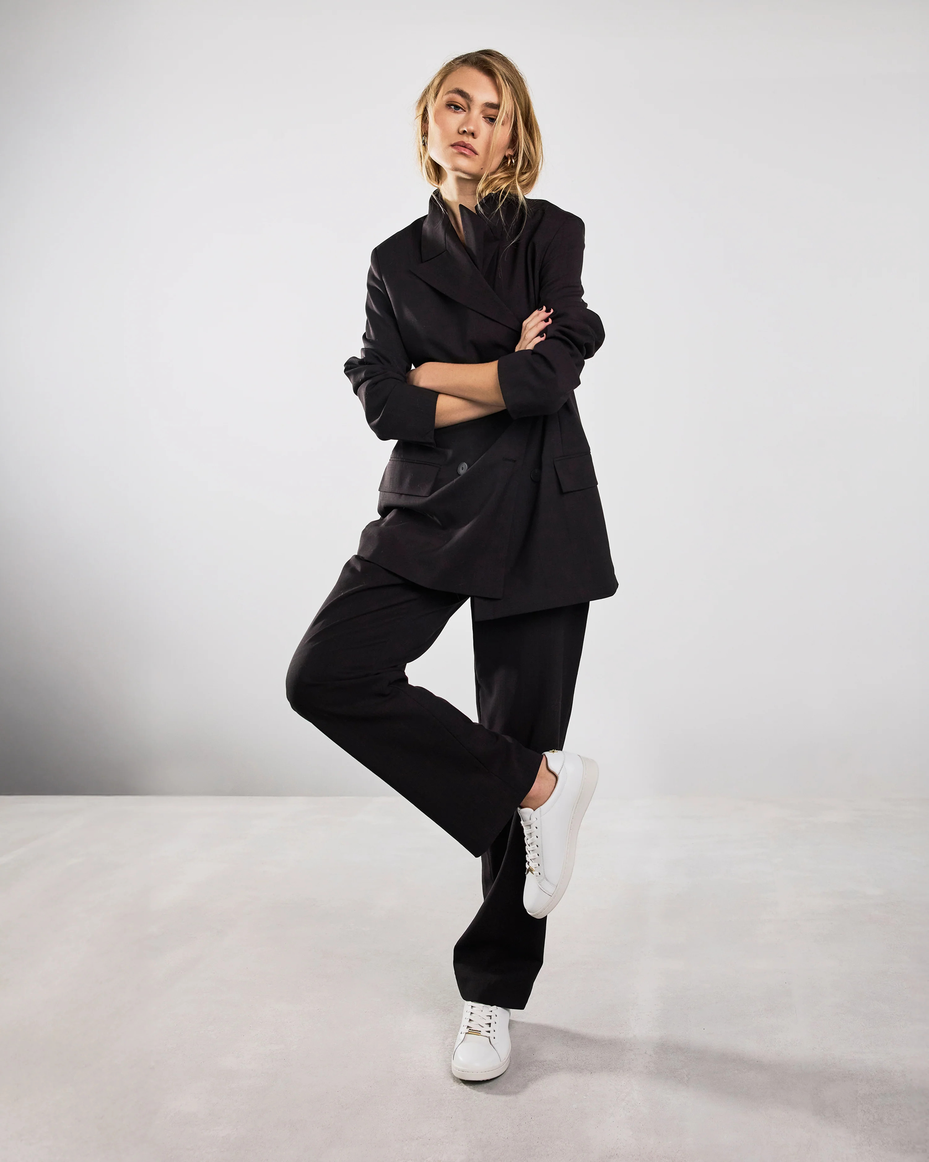 Whimbrel White Leather & Gold Star Sneakers - Bared Footwear | Bared Footwear