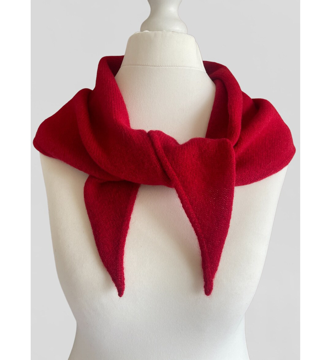 Bright Red Lambswool Triangle Necktie Neckerchief Scarf Large UK Made Free UK Delivery - Etsy UK | Etsy (US)