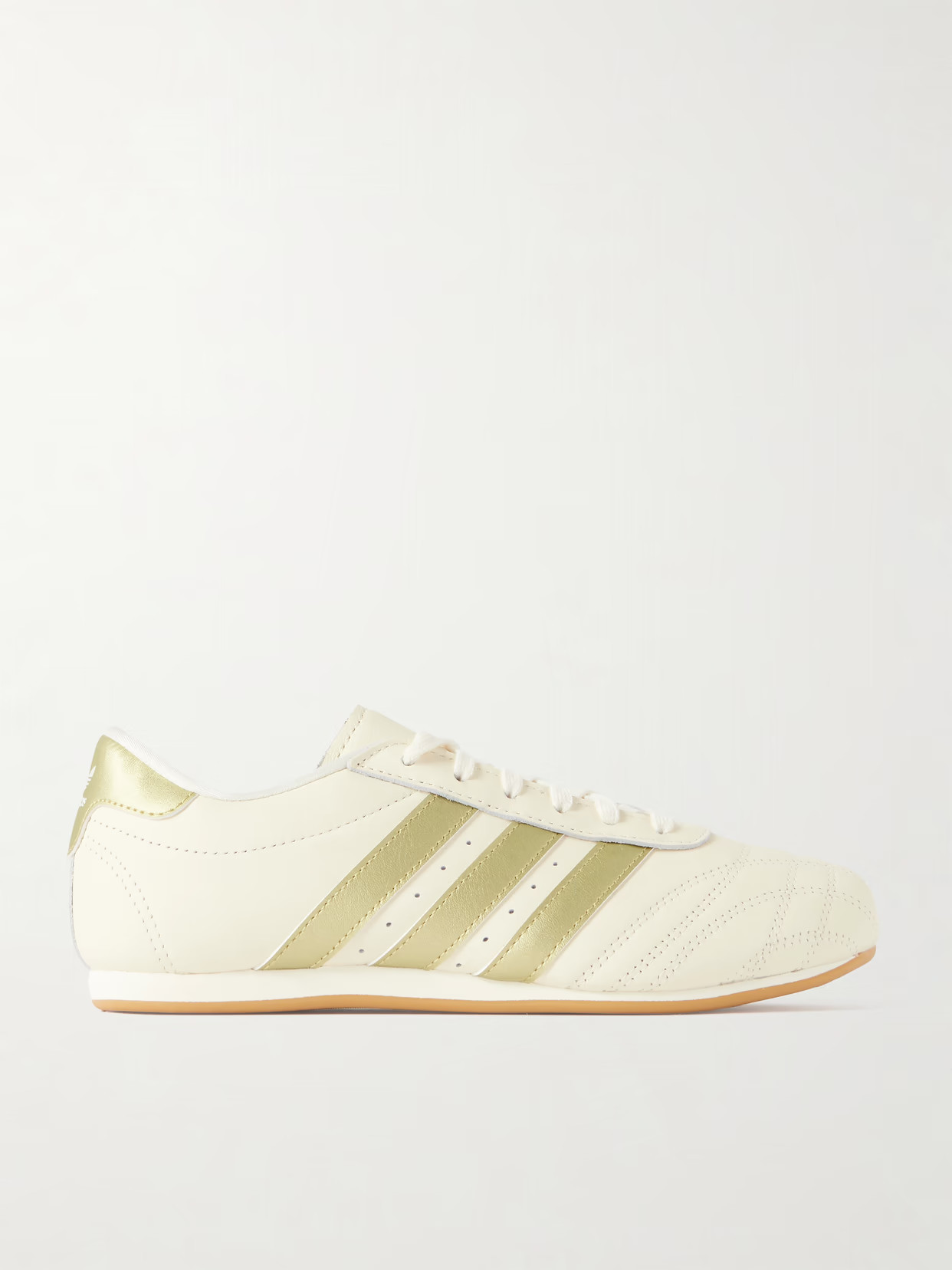adidas Originals - Taekwondo Metallic Striped Leather Sneakers - Cream | NET-A-PORTER (US)