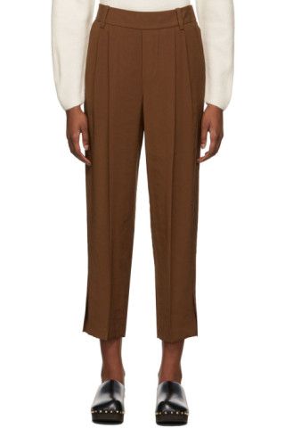 Tan Stove Pipe Pull-On Trousers | SSENSE