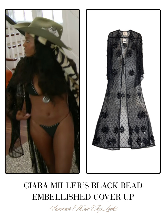 Ciara Miller's Black Bead Embellished Cover Up 

 