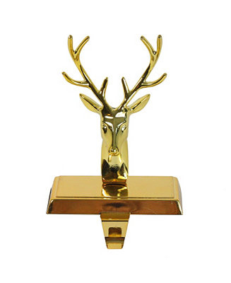 8" Shiny Gold Metal Deer Christmas Stocking Holder | Macy's