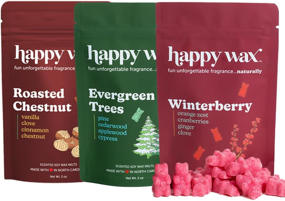 Happy Wax Winter Scented Natural, Non Toxic Soy Wax Melts; 6 Total Oz. of Scented Wax Melts, Coll... | Amazon (US)