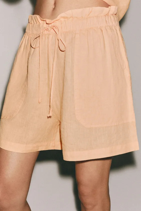 100% LINEN SHORTS ZW COLLECTION | Zara UK