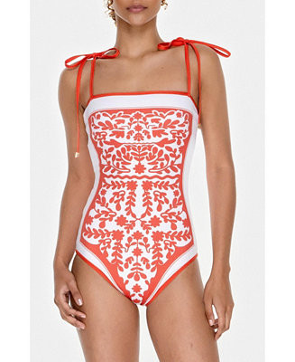 Women's Crossing Red Reversible One-Piece Swimsuit | Macy's