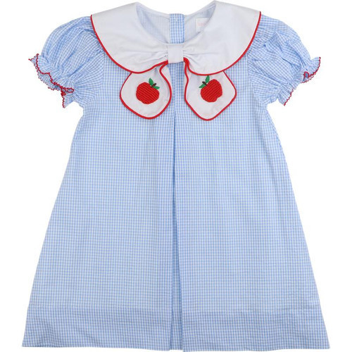 Blue Gingham Crocheted Apple Dress | Cecil and Lou