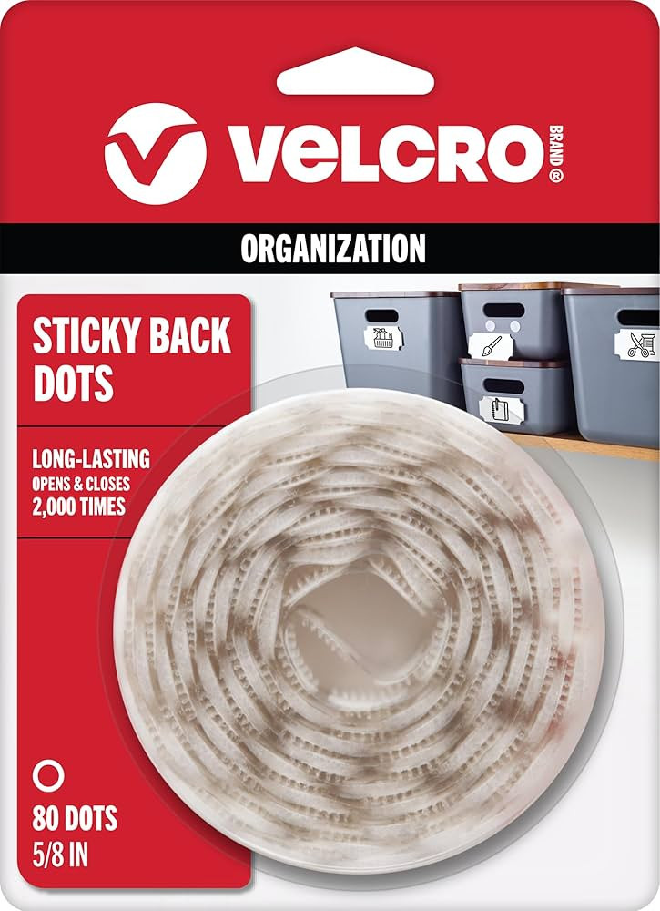 VELCRO Brand Dots with Adhesive | Sticky Back Round Hook and Loop Circles | 5/8in, 80 Pack | Arts... | Amazon (US)