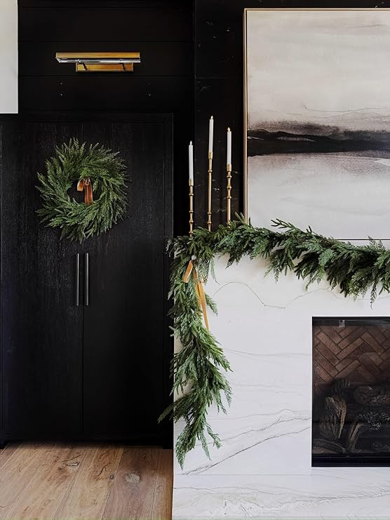 The Refined Dwelling Norfolk & Cypress Mix Faux Garland, Holiday Greenery Decor (6') | Amazon (US)