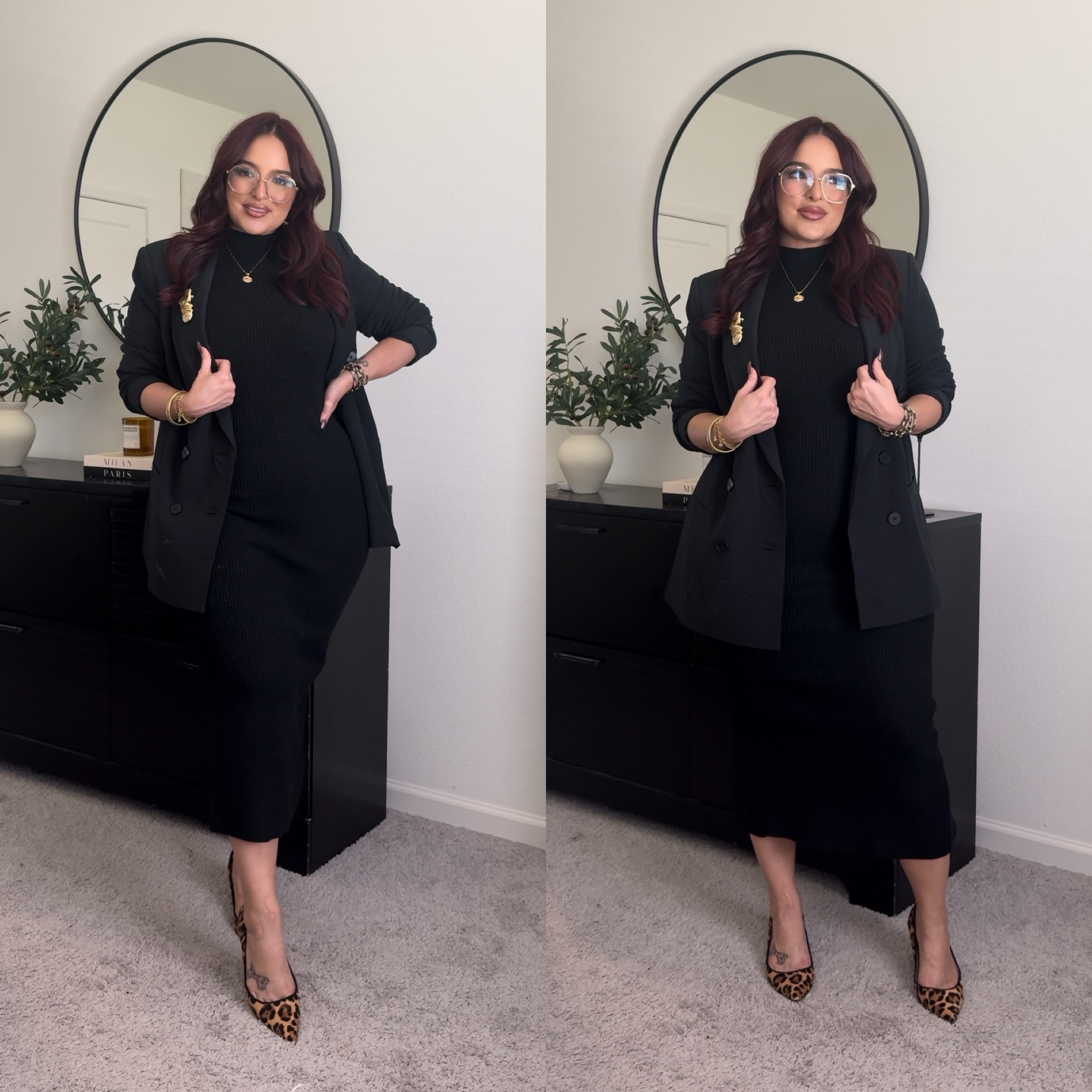Work outfit idea | Dress- L has a lot of stretch | blazer- XL Frames are from Americas Best Eyewear

#LTKOffice #ltkmidsize 

#LTKmidsize #LTKworkwear