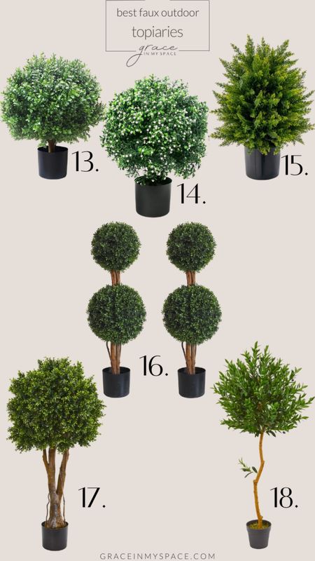 These faux topiaries are perfect for the front porch decor. See my other collage for more! #amazonhome 

#LTKFindsUnder100 #LTKHome #LTKFindsUnder50