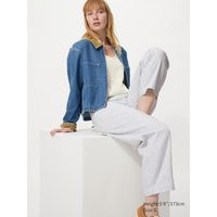 Uniqlo - Linen Cotton Tapered Trousers (striped) - White - XS | UNIQLO (UK)