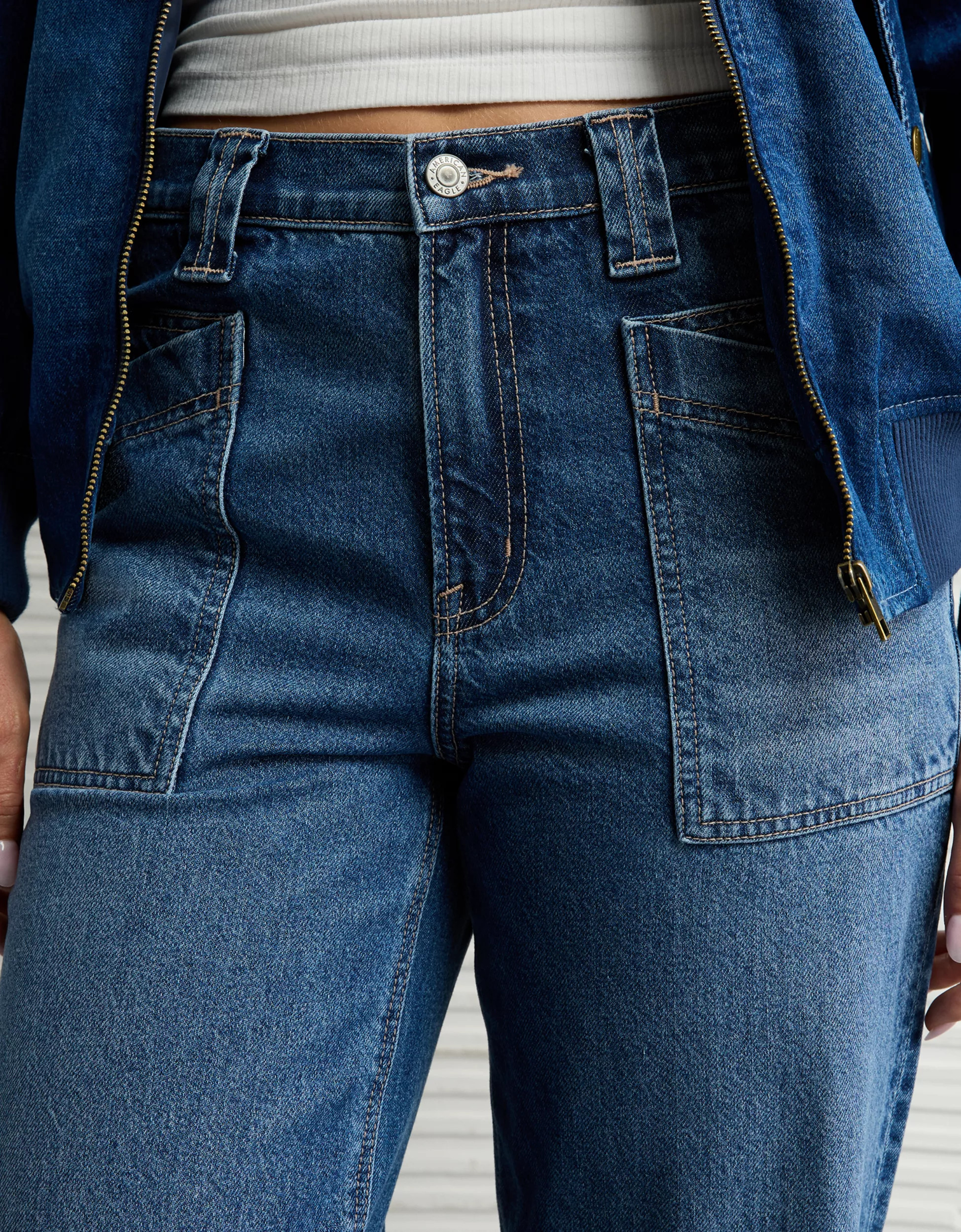 AE Strigid Super High-Waisted Baggy Straight Jean | American Eagle Outfitters (US & CA)