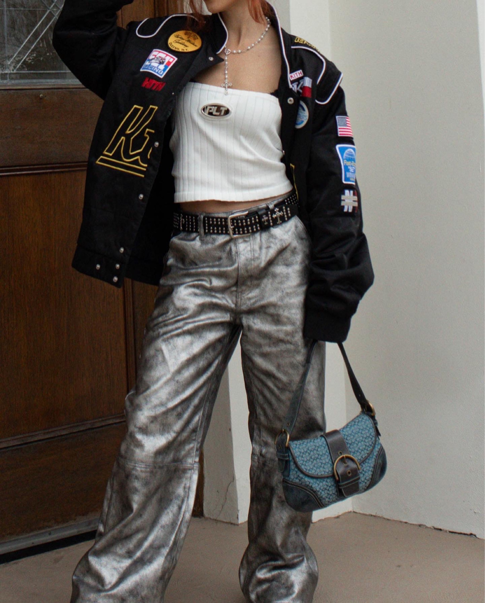 The belt of my dreams 🫶🏽 kinda a chrome hearts dupe 🫶🏽