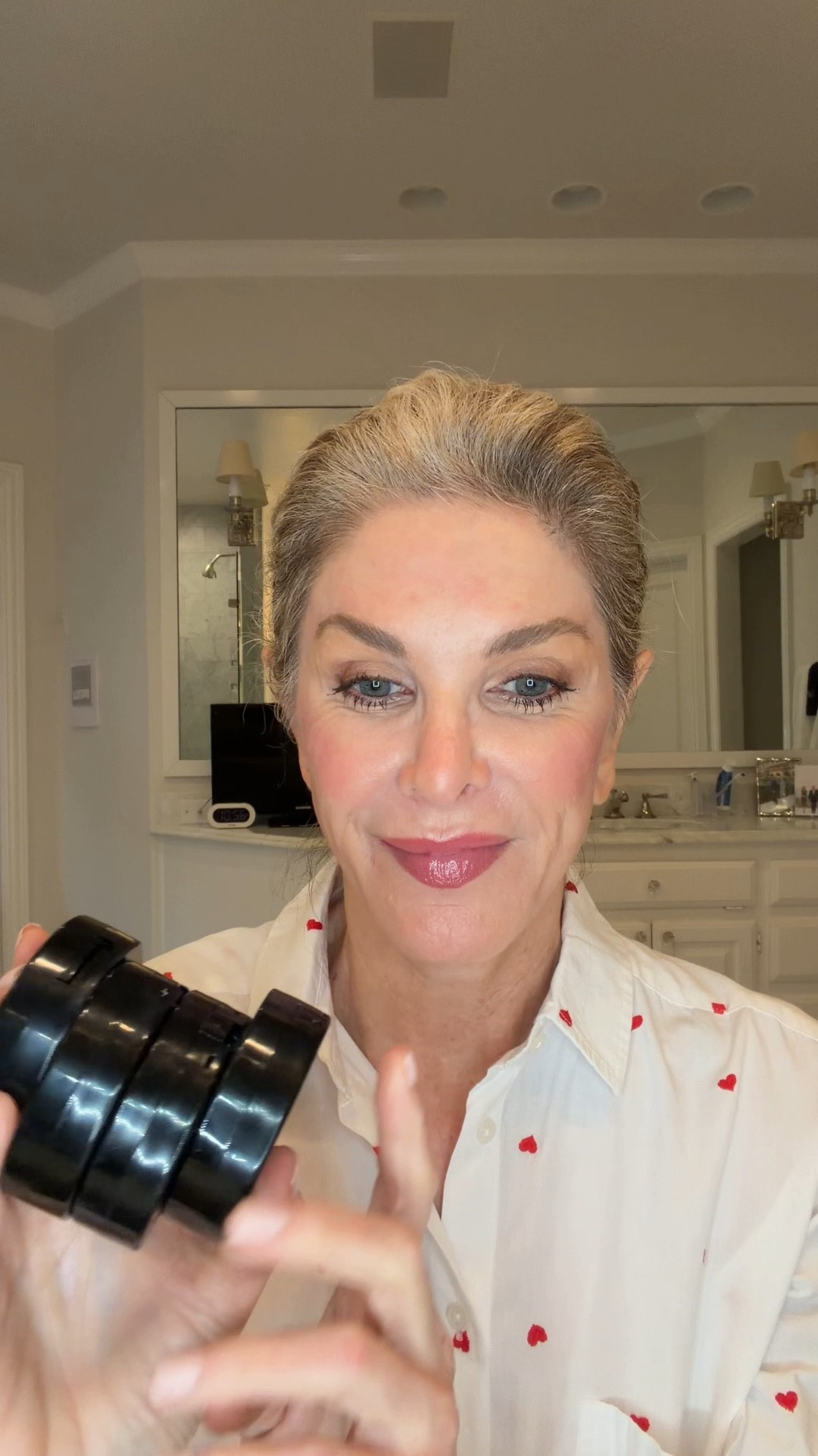 Laura Geller products used in this order:
Skin Perfecting Primer- Rose Glow
Line Smoother
Skin Infused Foundation  - Fair 
Baked Balance foundation powder - Fair 
Always There Mascara - black 
Baked Balance Light - used as eye shadow 
Longwear Eyeliner - Smokey Taupe Kohl
Serum Blush - Beautiful Blossom 
Waterproof Lipliner- Purely Pink 
Lipstick - Strawberry Toffee
Ideal Concealer - Fair
Gloss - Neutral Zone
Brow Pencil - Taupe 
Baked Highlighter - French Vanilla 

#LTKBeauty #LTKOver40 #LTKgrwm