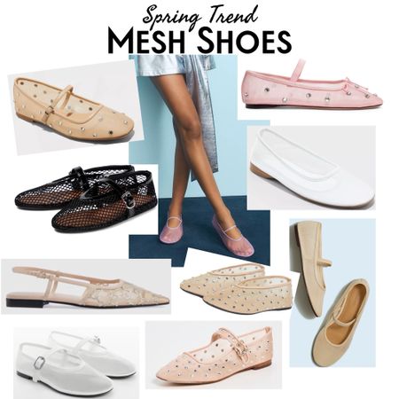 Mesh shoes spring trend flats sheer see thru ballet flats 