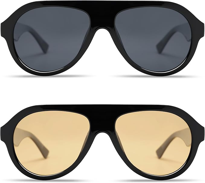 VANLINKER Retro Aviator Polarized Sunglasses for Men Women Trendy 70s Vintage Plastic Frame Sun G... | Amazon (US)