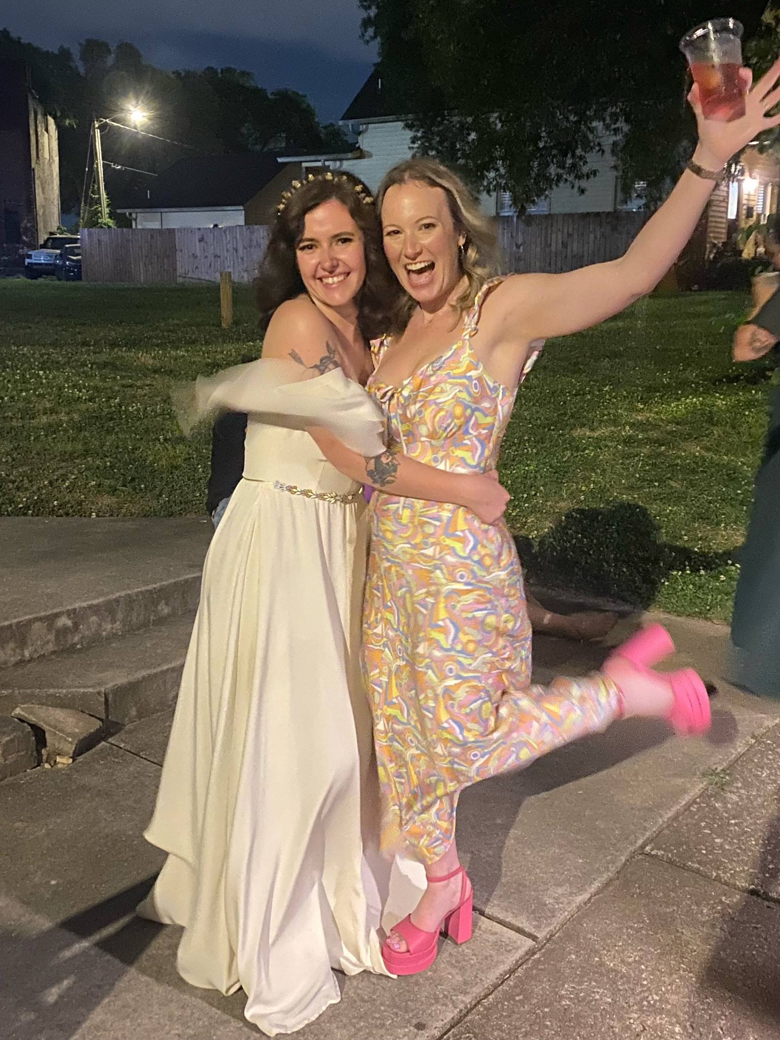 I’m getting so many questions about my shoes from this weekend! Literally the most comfortable heels you’ll ever wear! I wore them from 3pm to 12am and could have kept wearing them. From one flat footed queen to another, I promise 🫡 

#LTKfit #LTKFind #LTKwedding