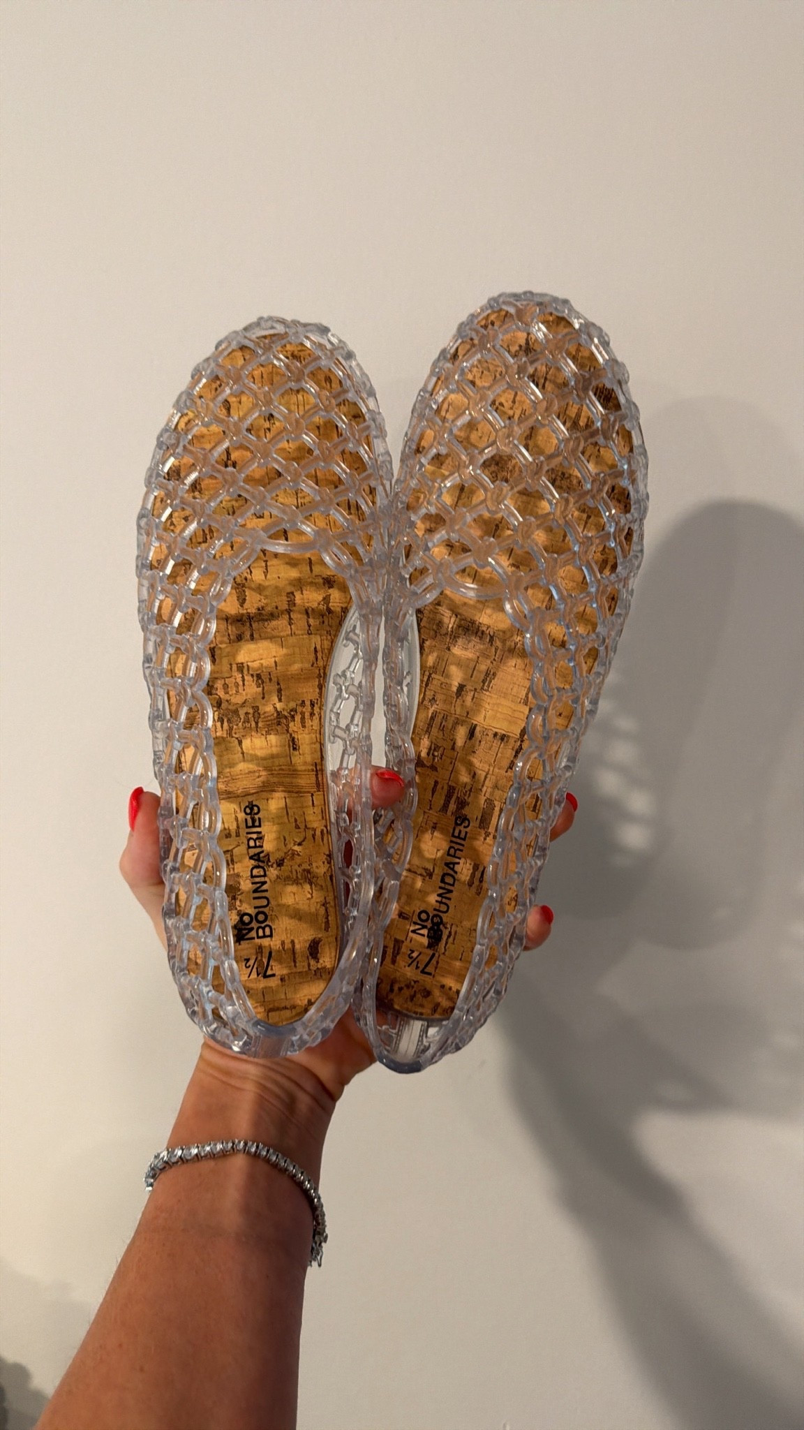 Clear jelly sandal flats 🪄