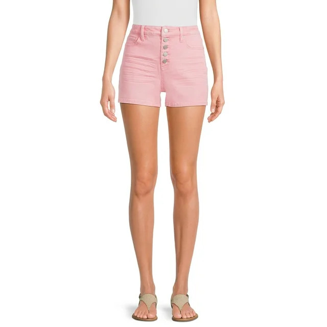 Time and Tru Women's Button Fly Denim Shorts, 3.5" Inseam, Sizes 2-20 | Walmart (US)