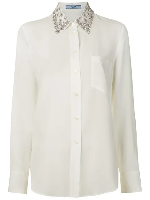 Camisa de seda com aplicações | FarFetch BR