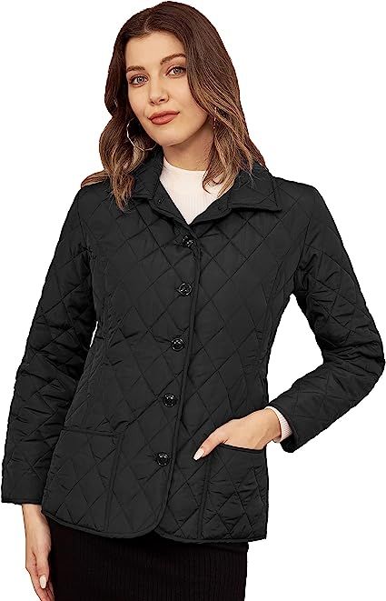 GRACE KARIN Women's Lightweight Quilted Jackets Winter Long Sleeve Button Down Casual Outwear Coa... | Amazon (US)