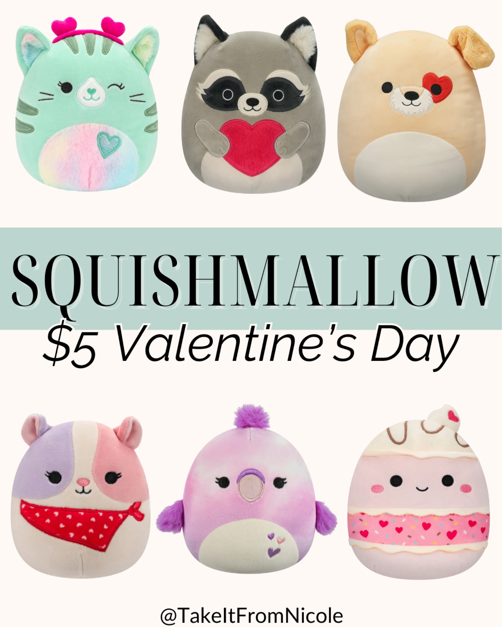 These cute 5 inch Valentine’s Day Squishmallows are just $4.98! Perfect if you want a non candy treat.

#LTKFamily #LTKKids #LTKSeasonal