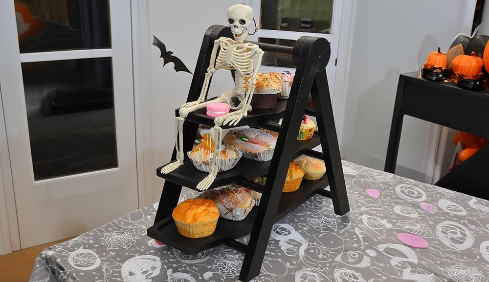 Halloween Party Decor Cupcake Stand, Coffin 3 Tiered Dessert Tray Stand Gothic Decor, Coffin Char... | Amazon (US)
