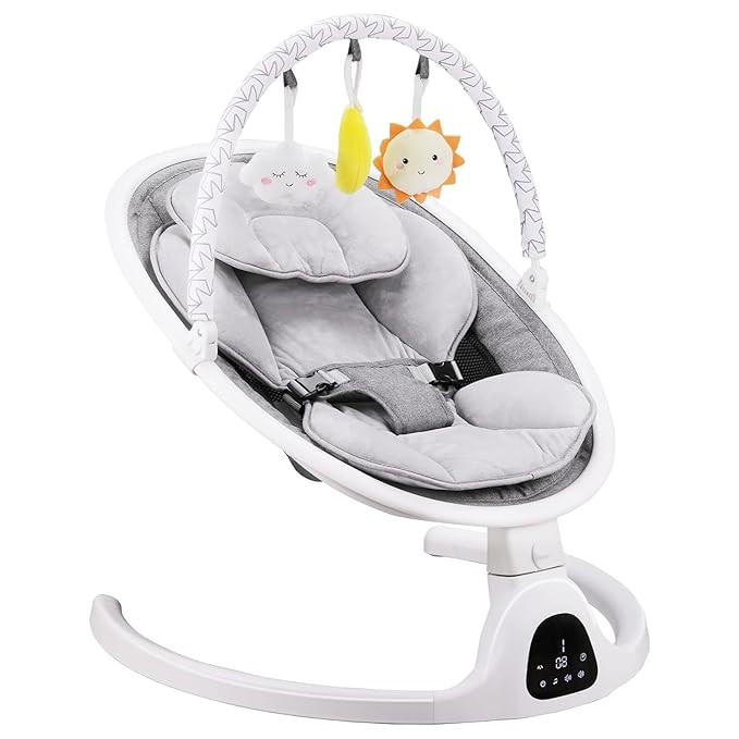 Baby Swing, Newborn Essentials Baby Must Haves Bouncer with Mat & Pillow for infants 0-12 months,... | Amazon (US)