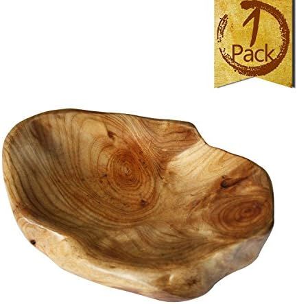 LOL MART Food Storage Root Carving Natural Wood Crafts Serving Tray (B) | Amazon (US)