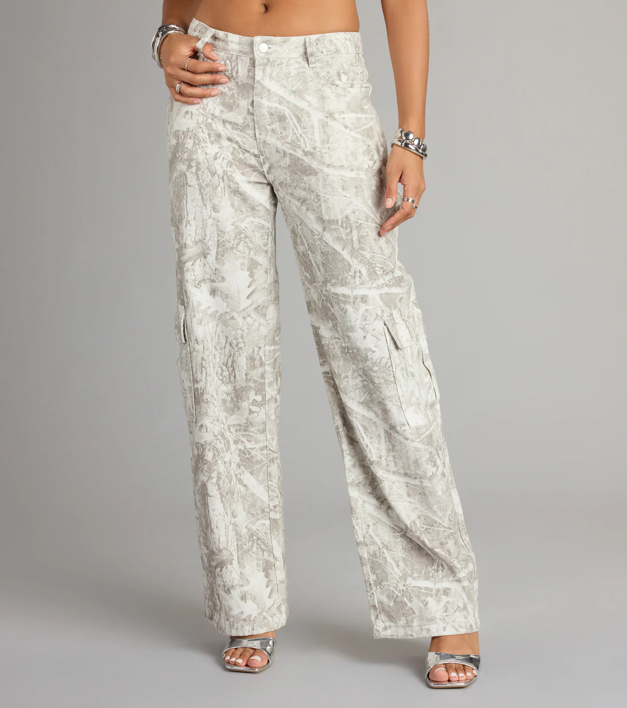 Off The Radar Camouflage Straight Leg Denim Jeans | Windsor Stores