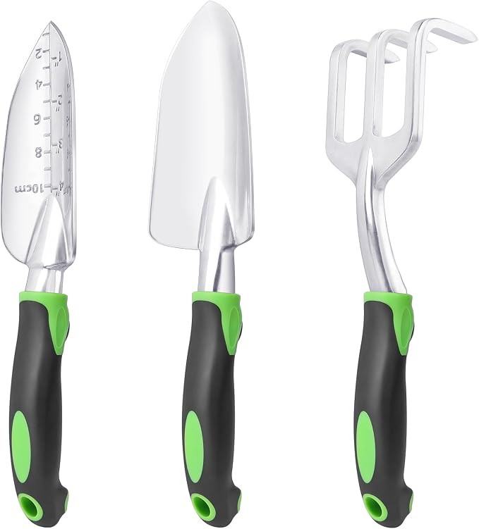 Garden Tools Set, 3 Pack Heavy Duty Gardening Tools Set Include Garden Shovel, Transplant Trowel ... | Amazon (US)