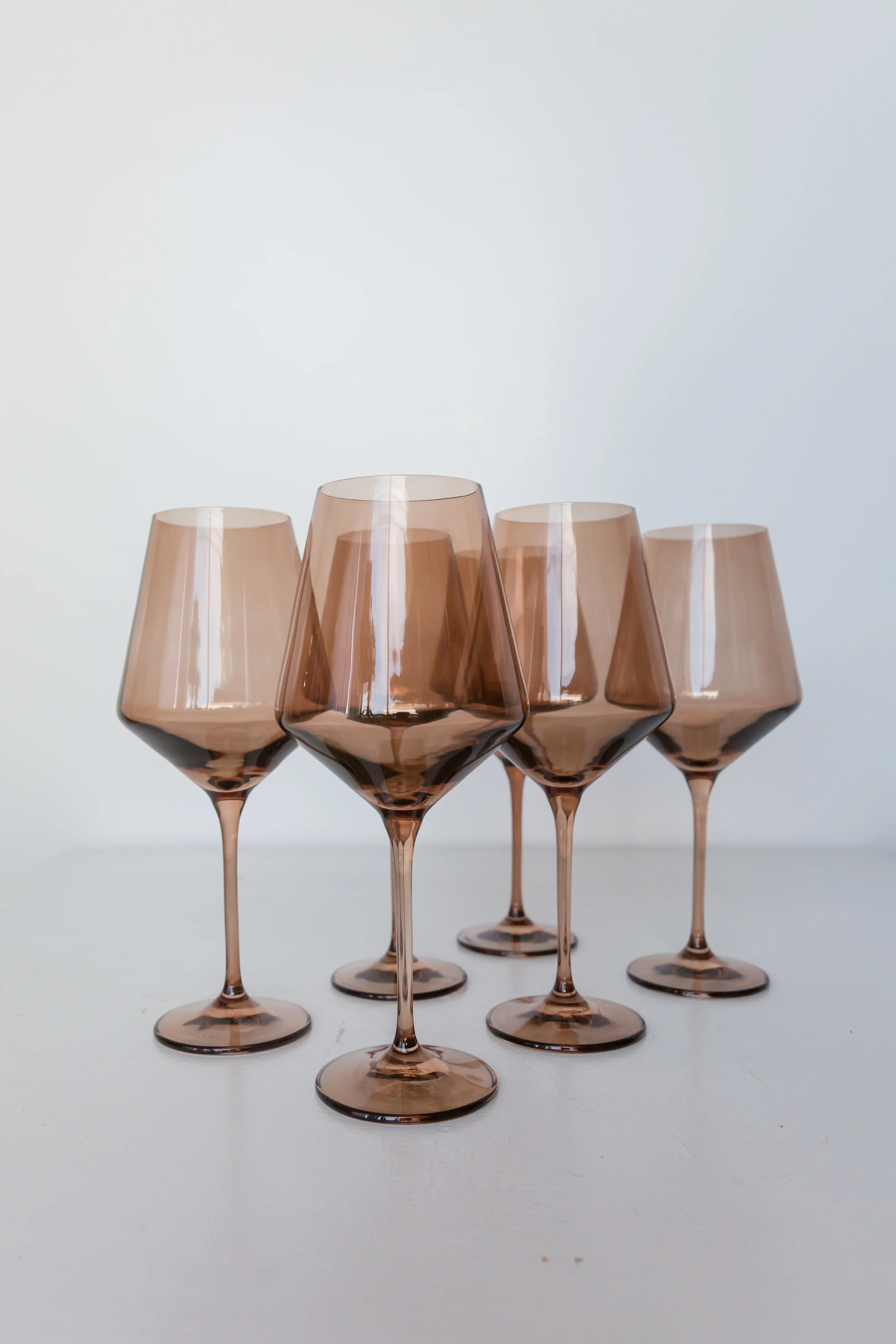 Estelle Colored Wine Stemware - Set of 6 {Amber Smoke} | Estelle Colored Glass
