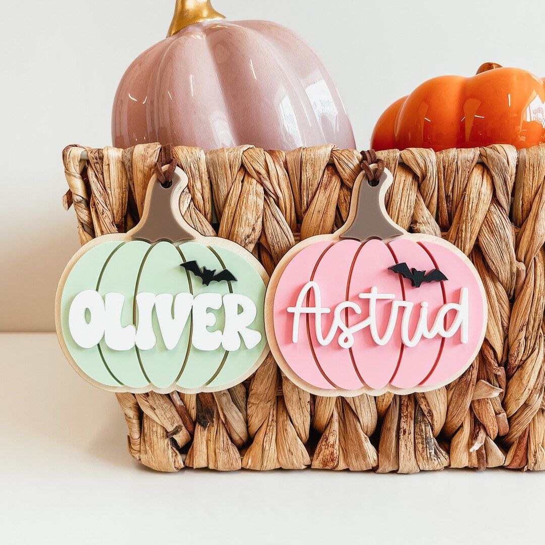 Boo Basket Tag, Halloween Basket Tag, Acrylic 3D Pumpkin Tag, Personalized Boo Basket Tag, Custom... | Etsy (CAD)