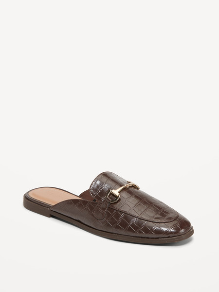 Faux-Leather Loafer Mule Shoes for Women | Old Navy (US)