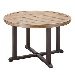 StyleWell 48 in. Round Steel Outdoor Dining Table-2106T-3 - The Home Depot | The Home Depot