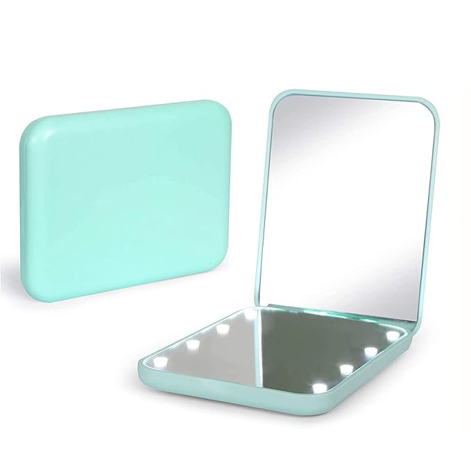 Kintion Compact Makeup Mirror with LED Light, 1X/3X Magnification Lighted Pocket Mirror, 2-Sided,... | Amazon (US)