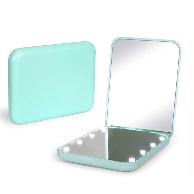 Kintion Compact Makeup Mirror with LED Light, 1X/3X Magnification Lighted Pocket Mirror, 2-Sided,... | Amazon (US)