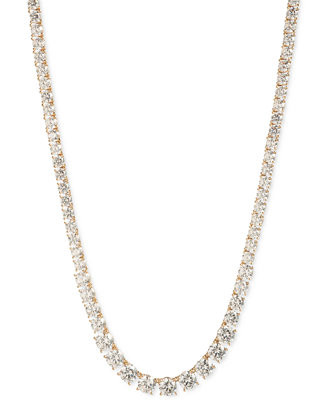 Cubic Zirconia Tennis Collar Necklace, 16" + 3" extender | Macy's