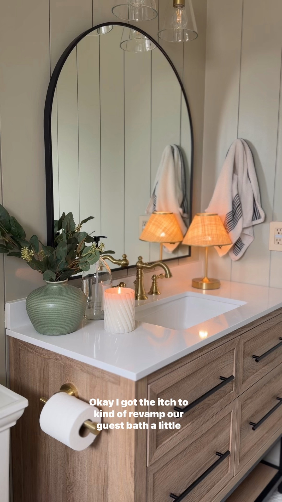 The prettiest little @Target finds for a summer refresh! Spruced up our guest bath for the season with just a couple pieces and it feels so fresh ✨ #ad 

Green vase, faux stems, cordless lamp, bathroom lamp, candle, towel basket, woven planter

#LTKHome #LTKSeasonal #LTKSaleAlert