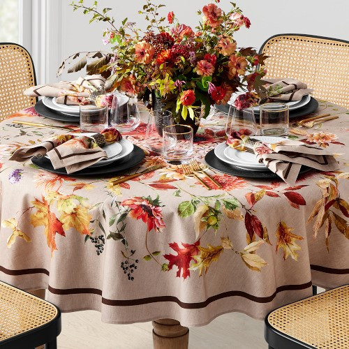Harvest Bloom Tablecloth, 70"" Round | Williams-Sonoma