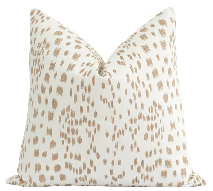 Les Touches Sand Cotton Print Pillow | Land of Pillows